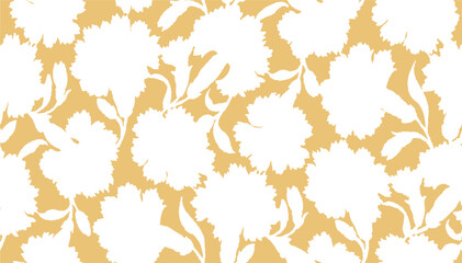 Floral design seamless pattern made with silhouettes of carnations, perfect pattern for textile and decoration