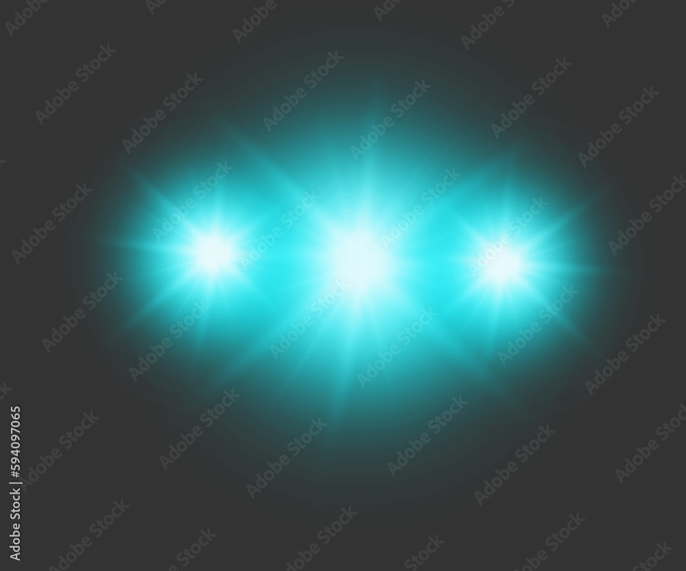 Poster blue, digital lens flare and light isolated on png or transparent background with bokeh and streak. 