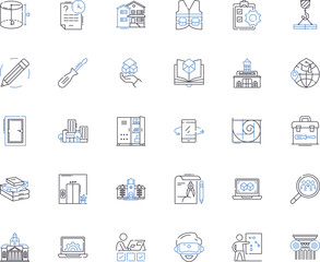 Decision making choice line icons collection. Dilemma, Selection, Alternative, Resolve, Verdict, Finality, Judgment vector and linear illustration. Preference,Resolution,Determination outline signs