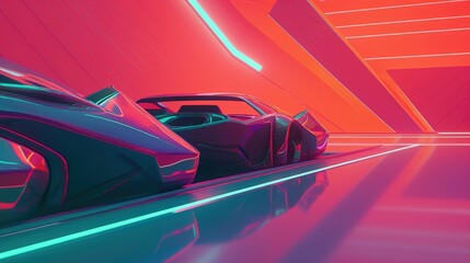 Retro-futuristic minimalist background