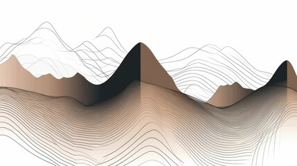 Minimalist mountain range drawing