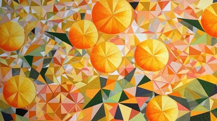 Citrus Sunrise in muted oranges and yellow