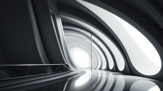 Futuristic minimalist design with bold shapes and lines