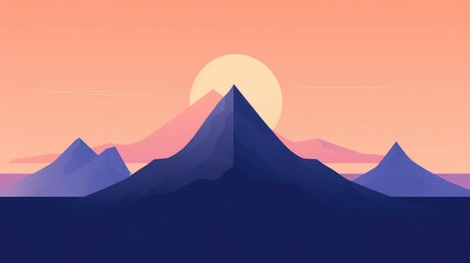 Clean minimalistic illustration of mountain landscape