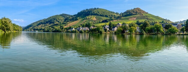 Ein wunderschöner Blick von Alf im Landkreis Cochem-Zell in Rheinland-Pfalz über die Mosel nach...