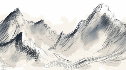 Illustrative sketch of a mountain landscape