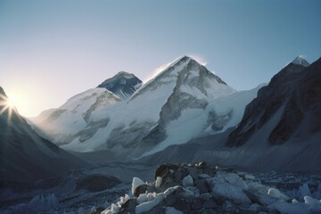 Fototapeta premium Mount Everest landscape. Generative AI.