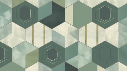 Hexagonal geometric wallpaper