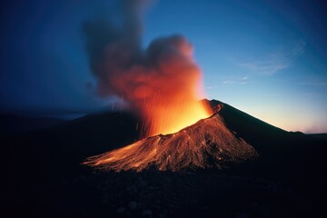 Volcano eruption. Generative AI.