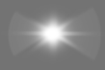 Flash, white light and digital lens flare isolated on png or transparent background, texture and glow. Shine, lighting and bright gleam with beam, star and glowing, sparkle and shining ray