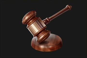 Judge gavel. Auction or law symbol isolated, transparent background. PNG. Generative AI