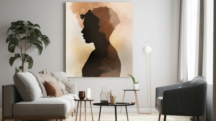 Muted tones silhouette artwork of human posture
