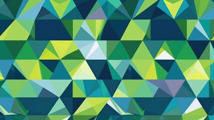 Colorful and bold geometric blue and green shapes
