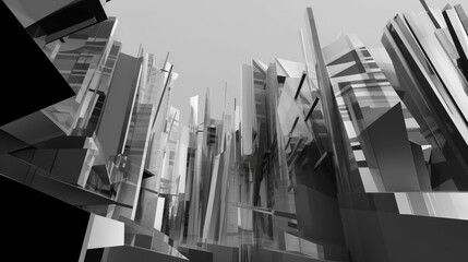 Abstract architecture in layered greyscale