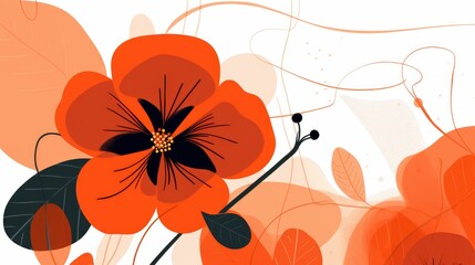 Modern minimalist floral illustration