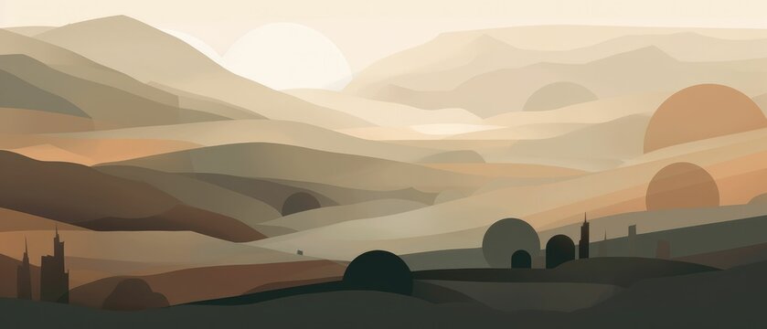 Monochromatic abstract landscape