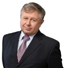 Closeup Of Mature Businessman on white