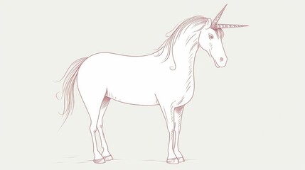 Naklejka na ściany i meble Minimalist unicorn illustration