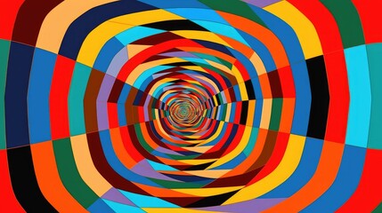 Optical illusion art with bold forms and geometric shapes