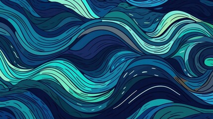 Abstract Oceanic Wave with Hypnotic Hues