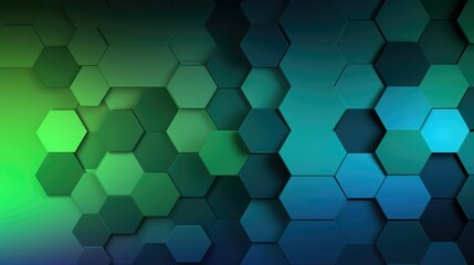 Obraz na płótnie Canvas Green and blue hexagons wallpaper