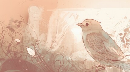 Romantic bird or angel