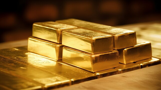 A stack of gold bricks
