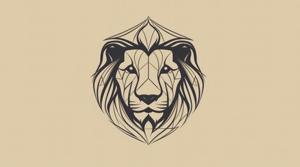 Minimalist Lion Face Logo