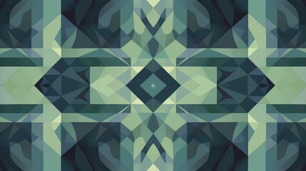 Obraz premium Symmetrical geometric pattern in blue and green
