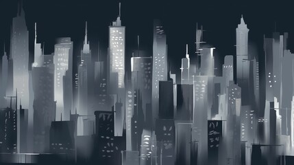 Monochrome abstract cityscape