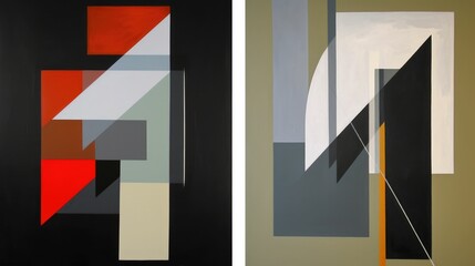 Geometric abstraction with sparse pure geometric forms