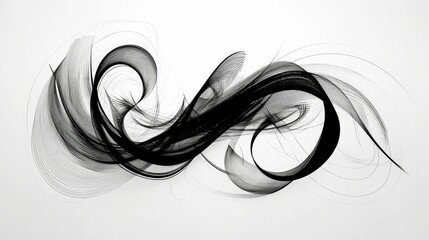 Modern calligraphy with dynamic swirling lines