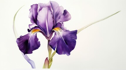 Bold flower study of vibrant purple iris