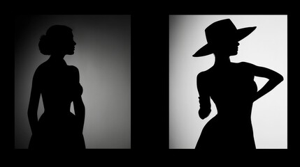 Monochromatic striking silhouette negative