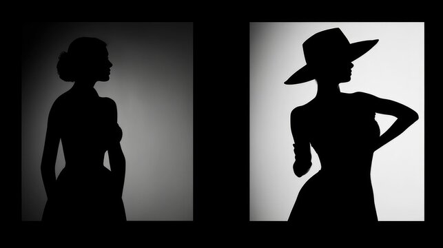 Monochromatic striking silhouette negative