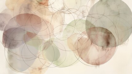 Fragile and subdued circle design in soft tones