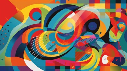 Vector art with bold and simple shapes and colors