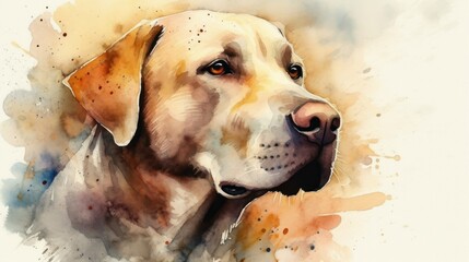 Watercolor Sketch of a Labrador Dog (AI generated)