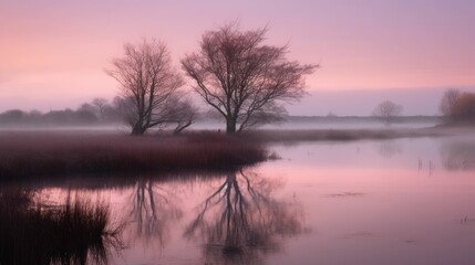 Fototapeta premium Soft pink sky with clouds