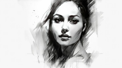 Fototapeta premium Black and white sketch with subtle tones