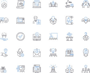 Fototapeta na wymiar Branding line icons collection. Identity, Logo, Reputation, Image, Awareness, Differentiation, Positioning vector and linear illustration. Consistency,Trust,Perception outline signs set