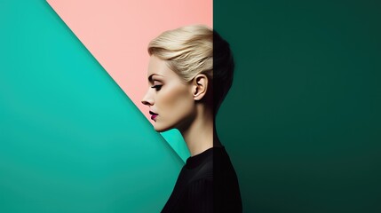 Minimalist geometric shapes in contrasting colors wallpaper