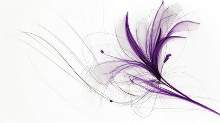Purple flower drawing with fine lines