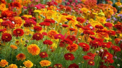 Blooming shades of red, orange and yellow