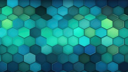 Hexagonal shades of blue and green pattern