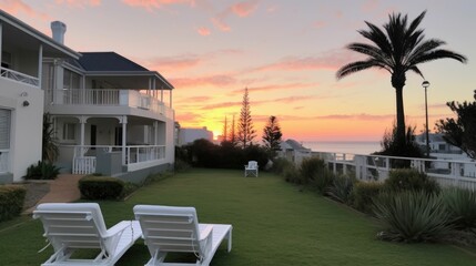 Fototapeta premium Beachside villa for calming afternoon walks