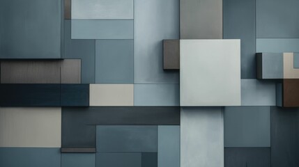 Balanced Geometry with Muted Square Shapes