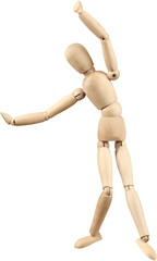 Wooden Mannequin Dummy Dancing - Isolated