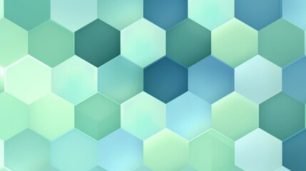 Fototapeta premium Light blue and green honeycomb geometric pattern