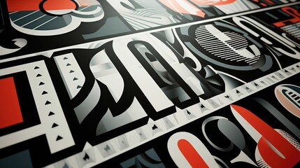 Graphic Design with Bold Typography and Symbols